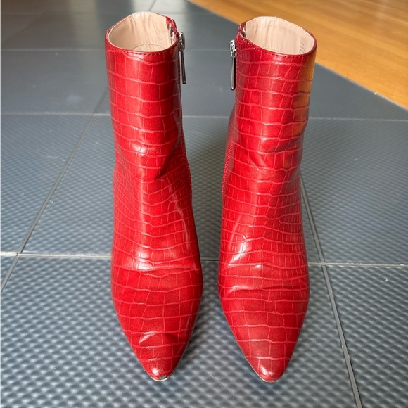 Charles by Charles David Red Virgil Embossed Booties - Picture 2 of 10